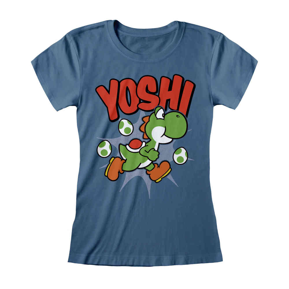 Nintendo Super Mario - Yoshi Ladies T-shirt - Blue